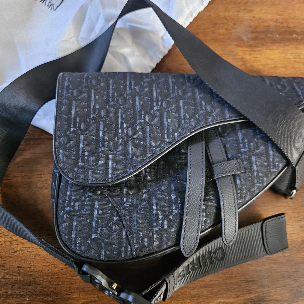 Dior Black Monogram Messenger Bag